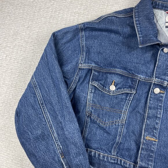 Tommy Hilfiger x Disney Mickey Mouse embroidery Wom  Sz XXL Crop Jean Jacket - Picture 9 of 16